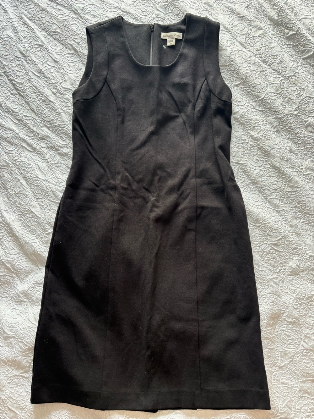 Coldwater Creek Black Sleeveless Midi Sheath Dress